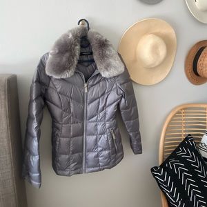 Kenneth Cole puffer/furry jacket